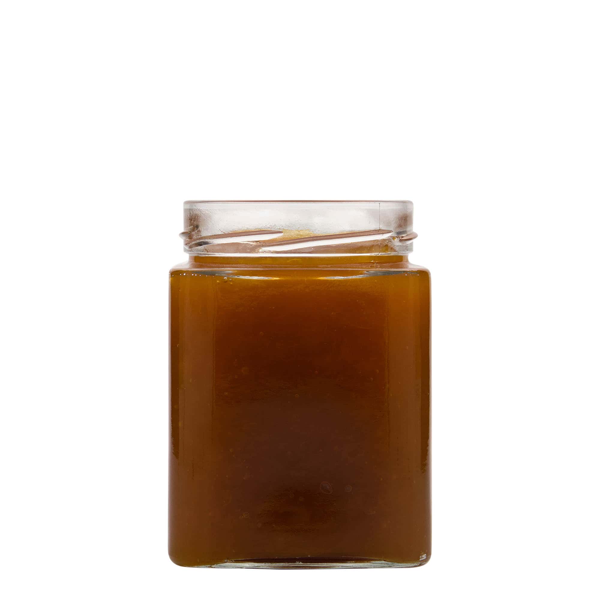 580 ml Vierkantglas 'Ikarus', opening: Deep-Twist-Off (DTO 82)
