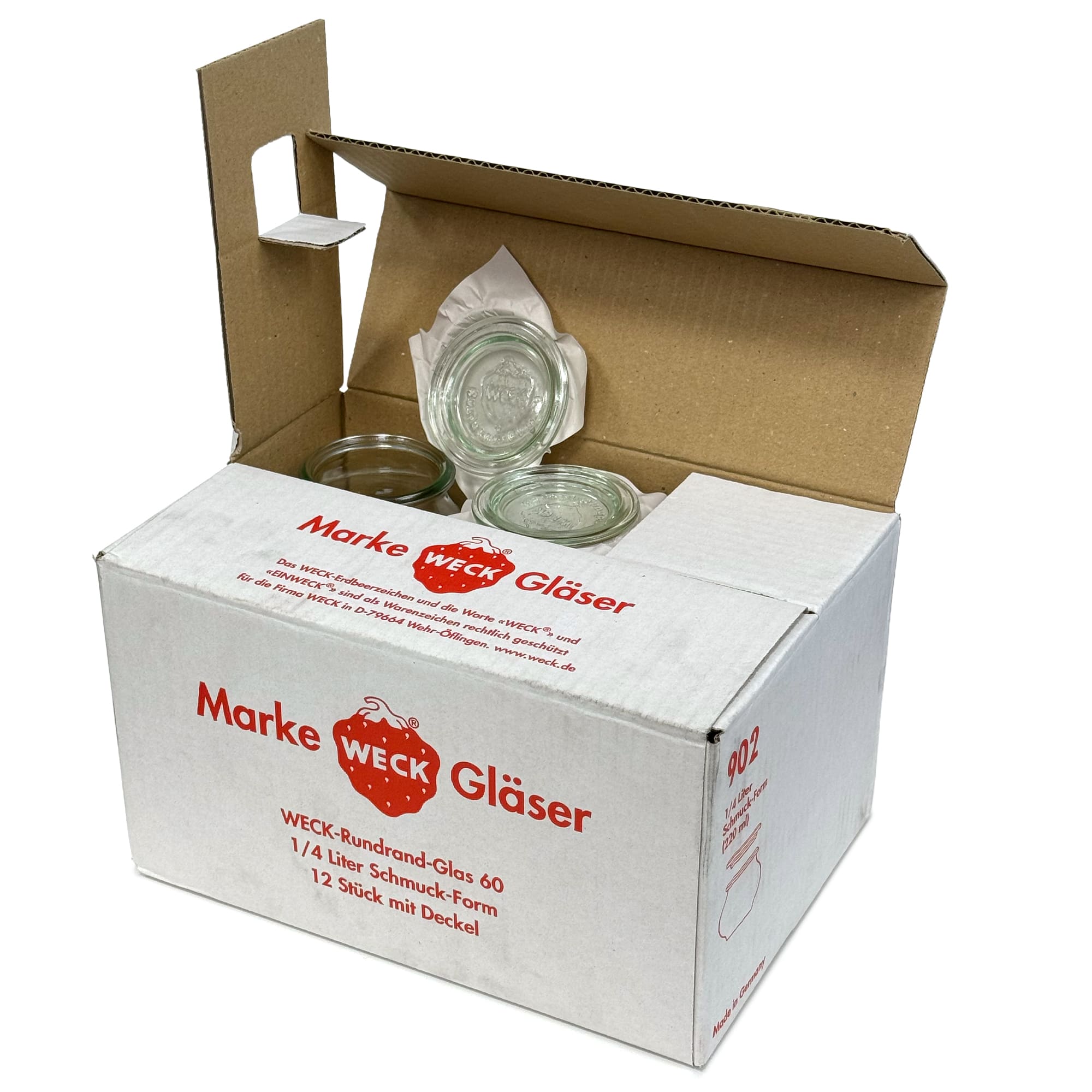6x 220 ml WECK-sieraadglas met glazen deksel RR 60