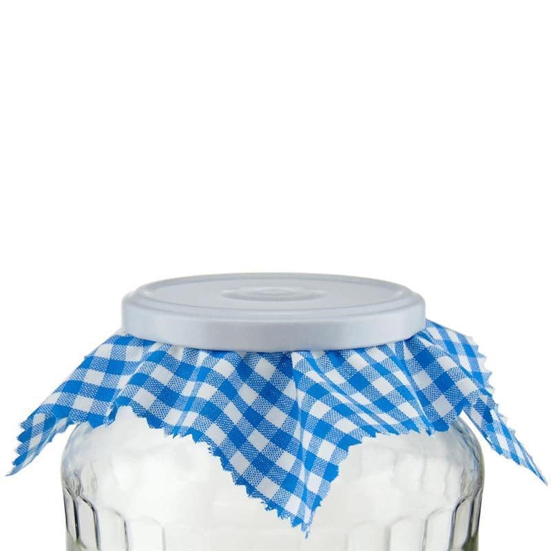 Geruit stoffen doekje 15x15, vierkant, textiel, blauw, opening: TO58-TO82