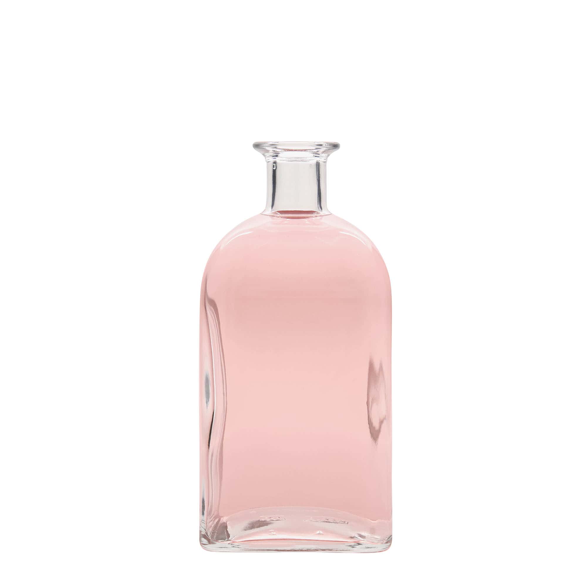 700 ml glazen fles Apotheker Carré, vierkant, opening: kurk
