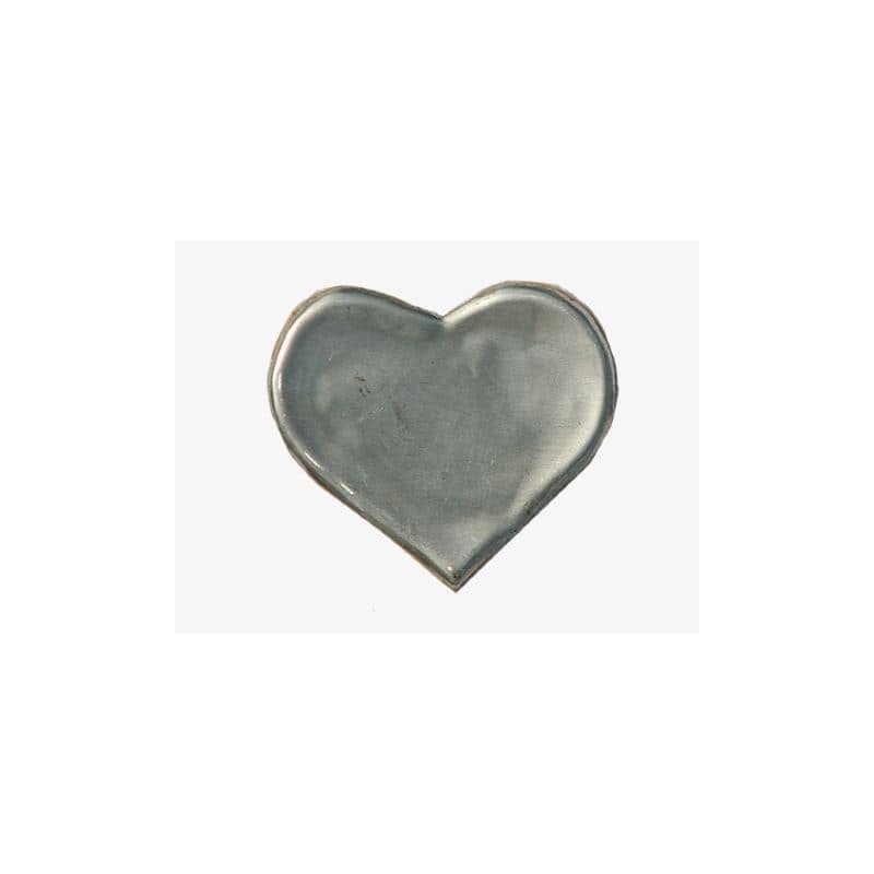 Tinnen etiket 'Hart', metaal, zilver Tinnen etiket 'Hart', metaal, zilver