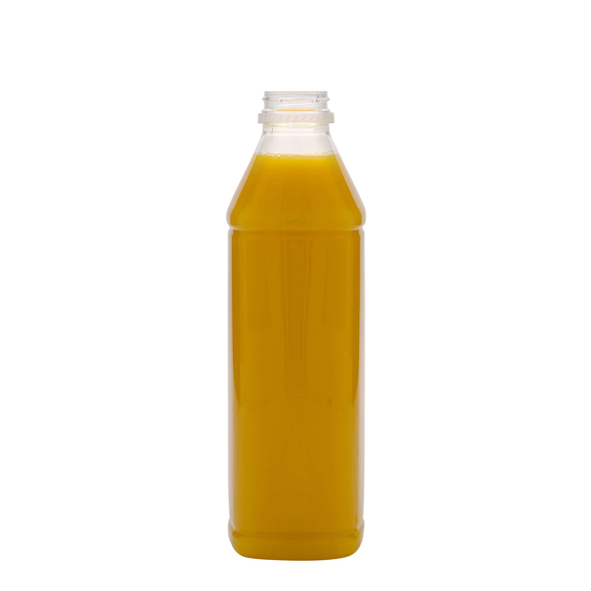 1.000 ml PET-fles 'Milk and Juice Carré', vierkant, kunststof, hals: 38 mm