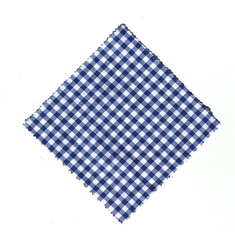 Stoffen lapje voor potten, geruit, 12x12, vierkant, textiel, donkerblauw, monding: TO38-TO53 Stoffen lapje voor potten, geruit, 12x12, vierkant, textiel, donkerblauw, monding: TO38-TO53