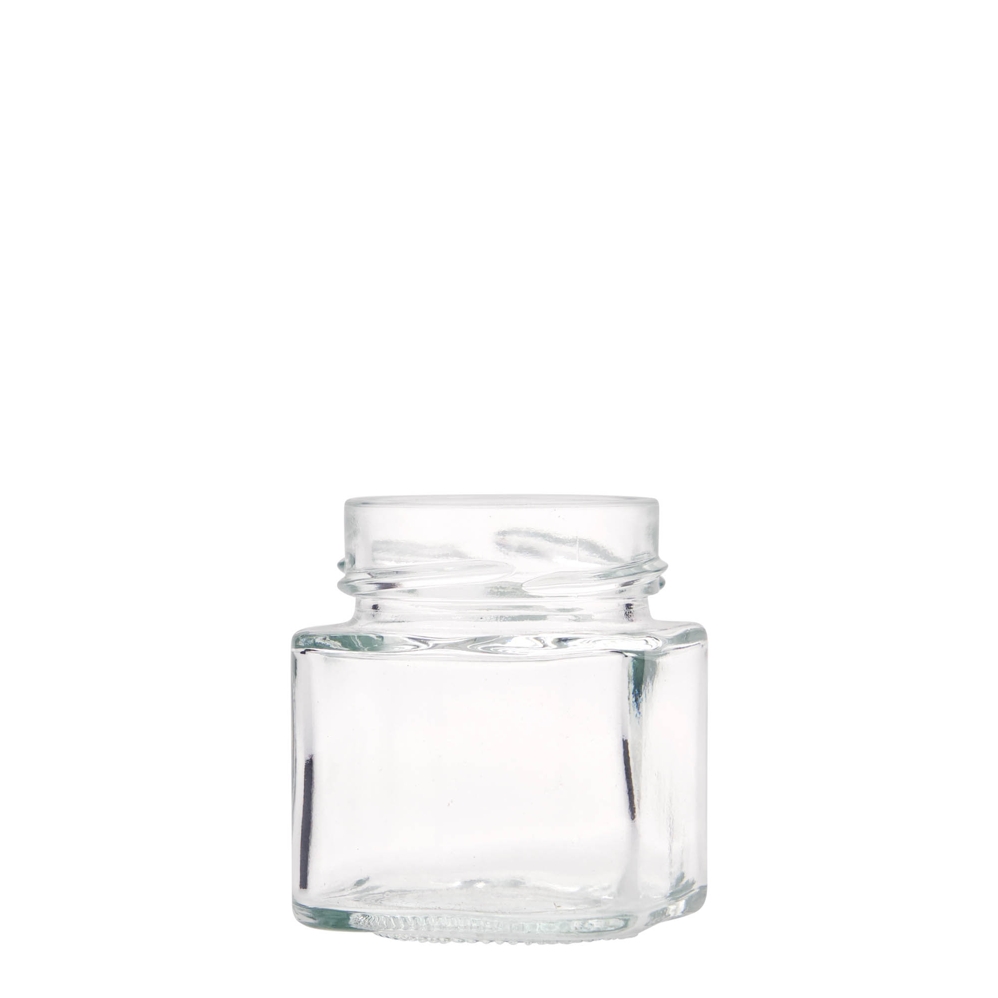 156 ml Vierkantglas 'Funny', opening: Deep-Twist-Off (DTO 58)