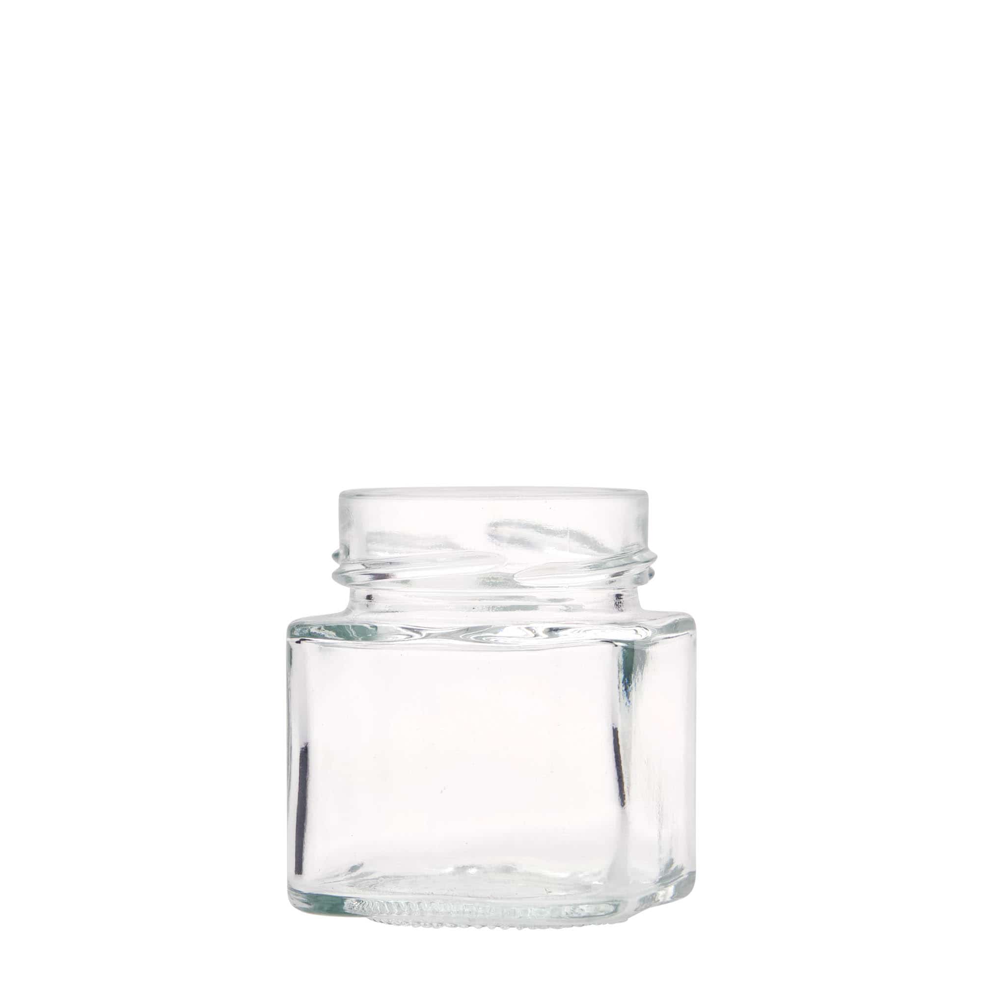 156 ml Vierkantglas 'Funny', opening: Deep-Twist-Off (DTO 58)