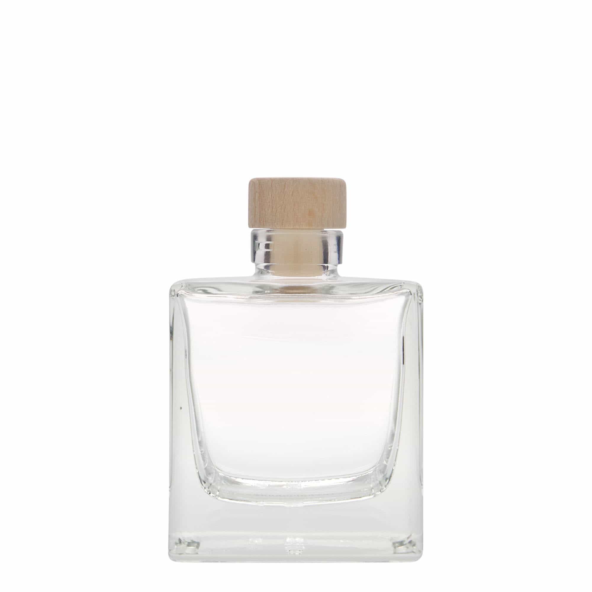 200 ml glazen fles 'Cube', vierkant, opening: kurk