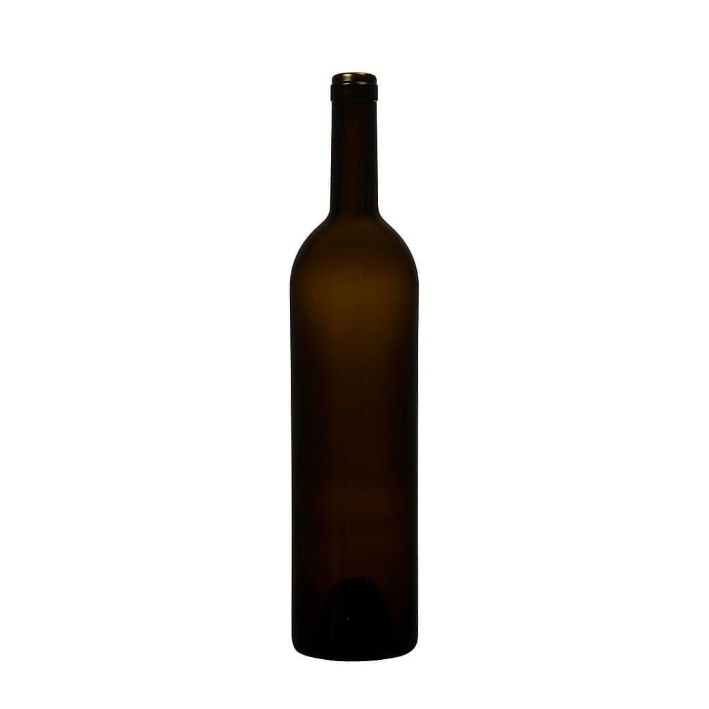 750 ml wijnfles 'Liberty', antiekgroen, hals: kurk