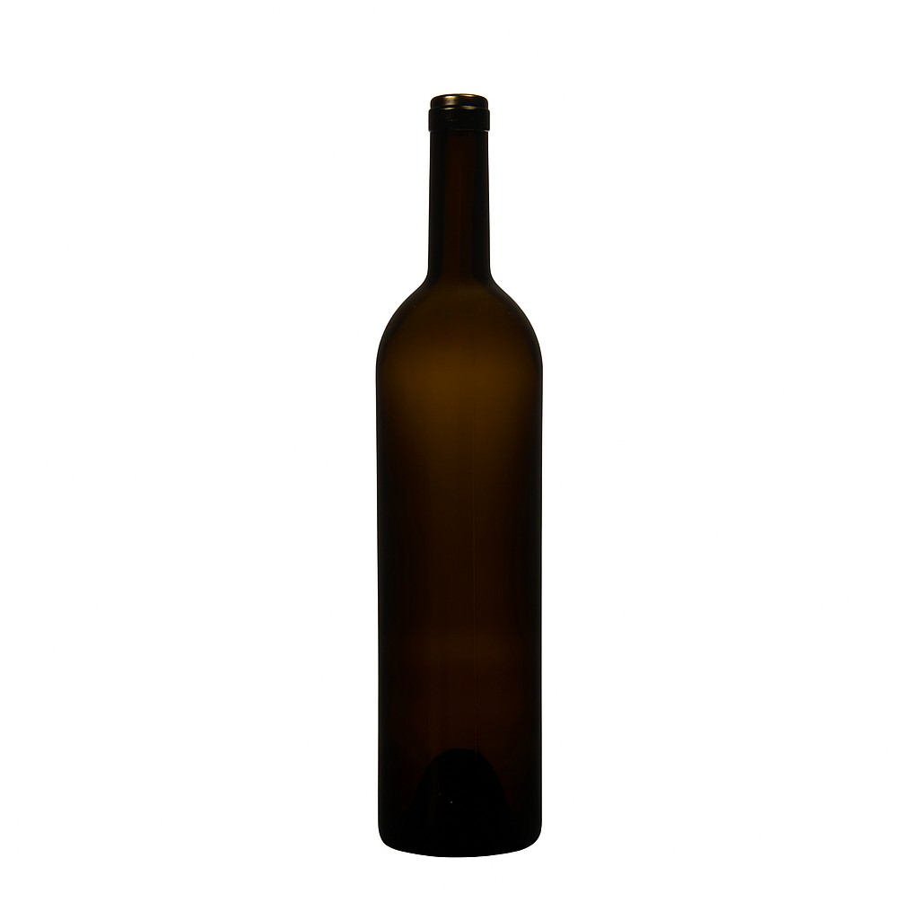 750 ml wijnfles 'Liberty', antiekgroen, hals: kurk