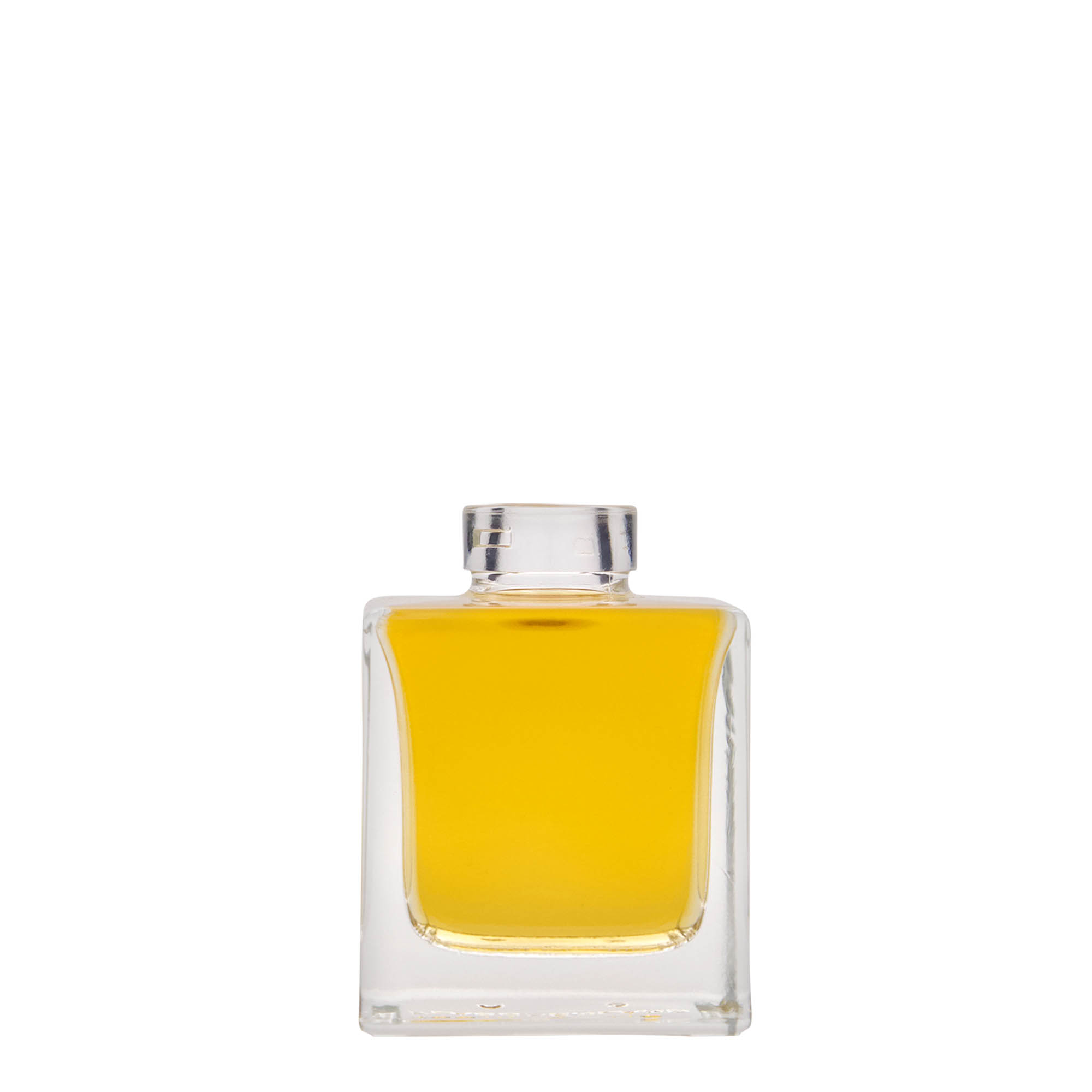 100 ml glazen fles 'Cube', vierkant, opening: kurk