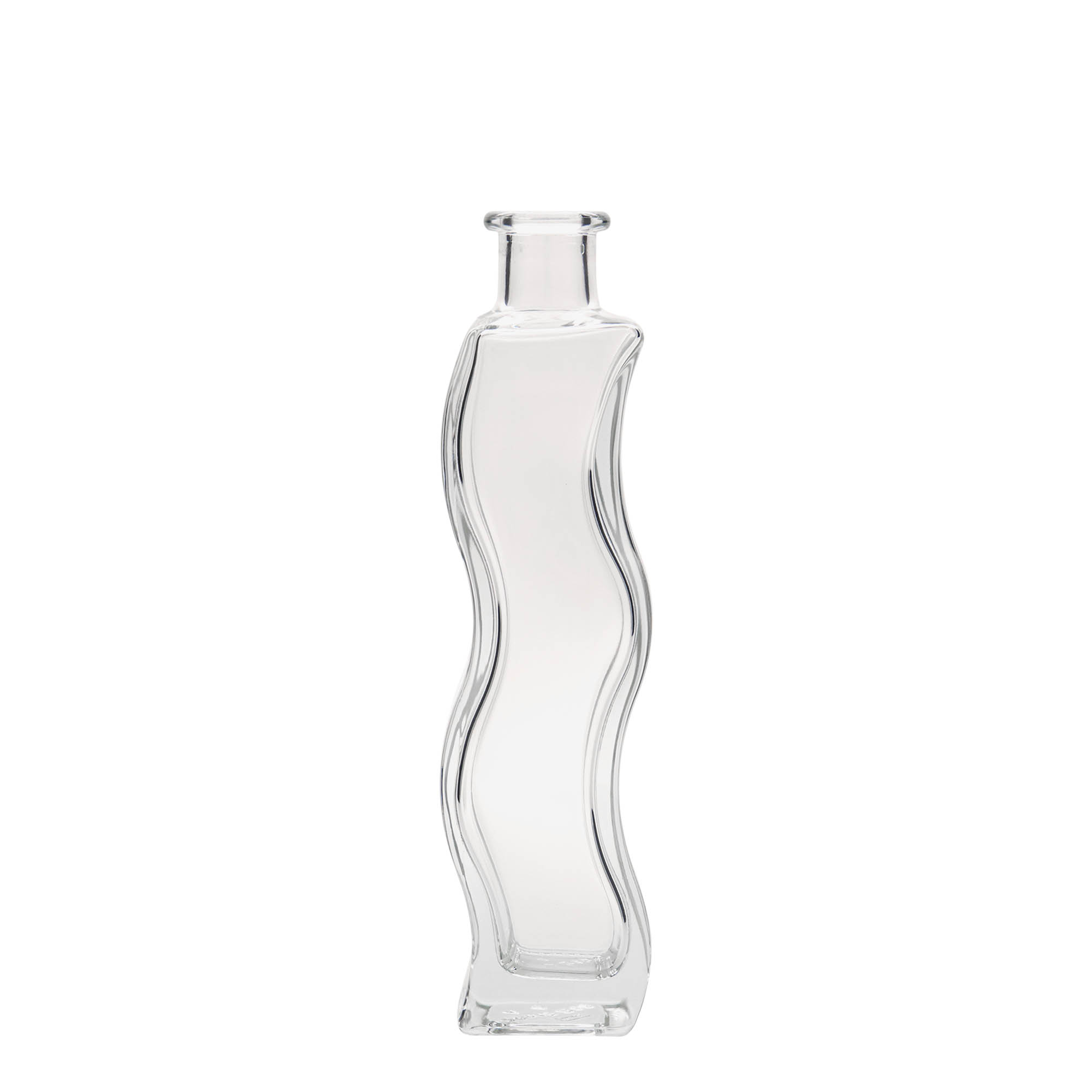 200 ml glazen fles 'Welle', vierkant, opening: kurk 200 ml glazen fles 'Welle', vierkant, opening: kurk
