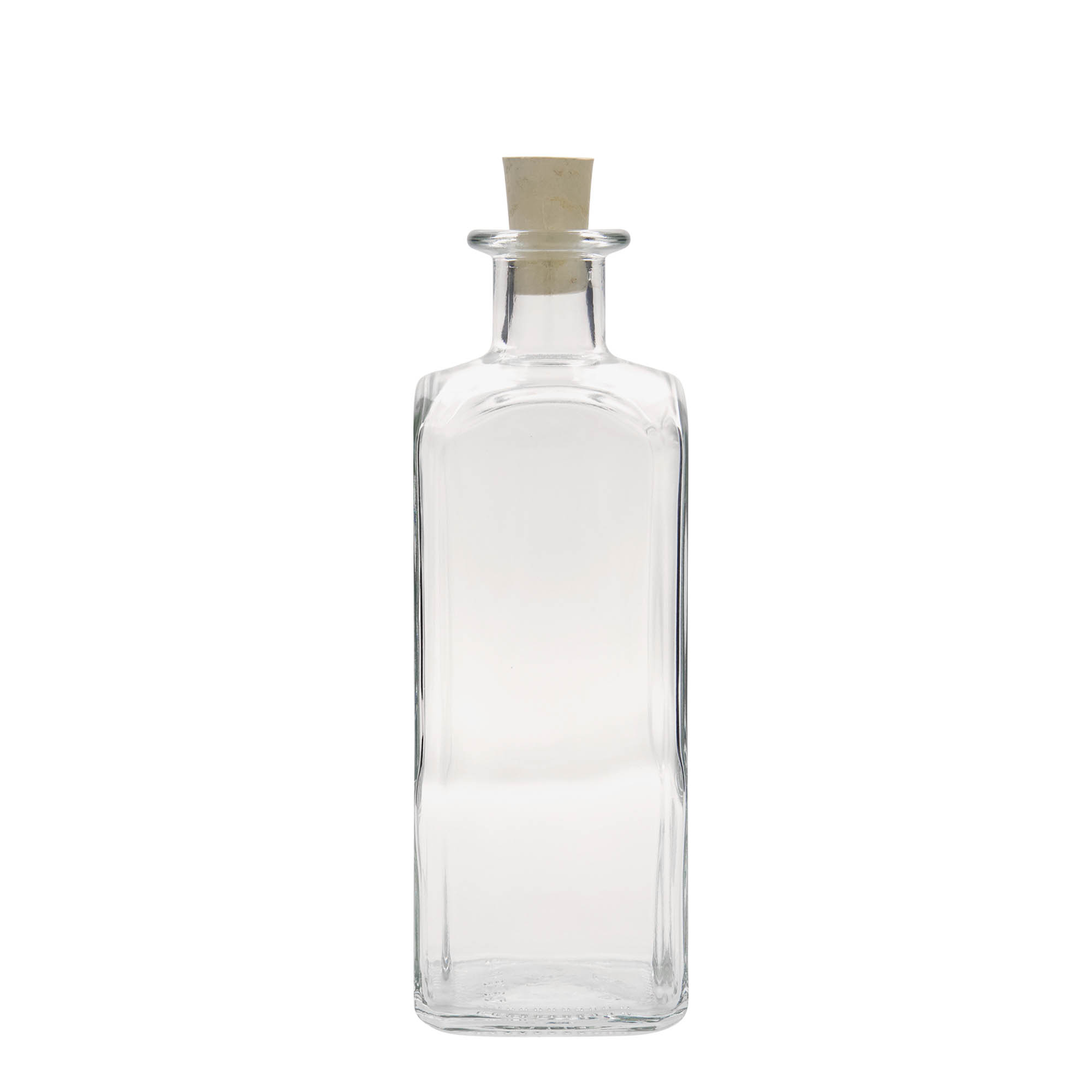 500 ml glazen fles Apotheker Carré, vierkant, opening: kurk
