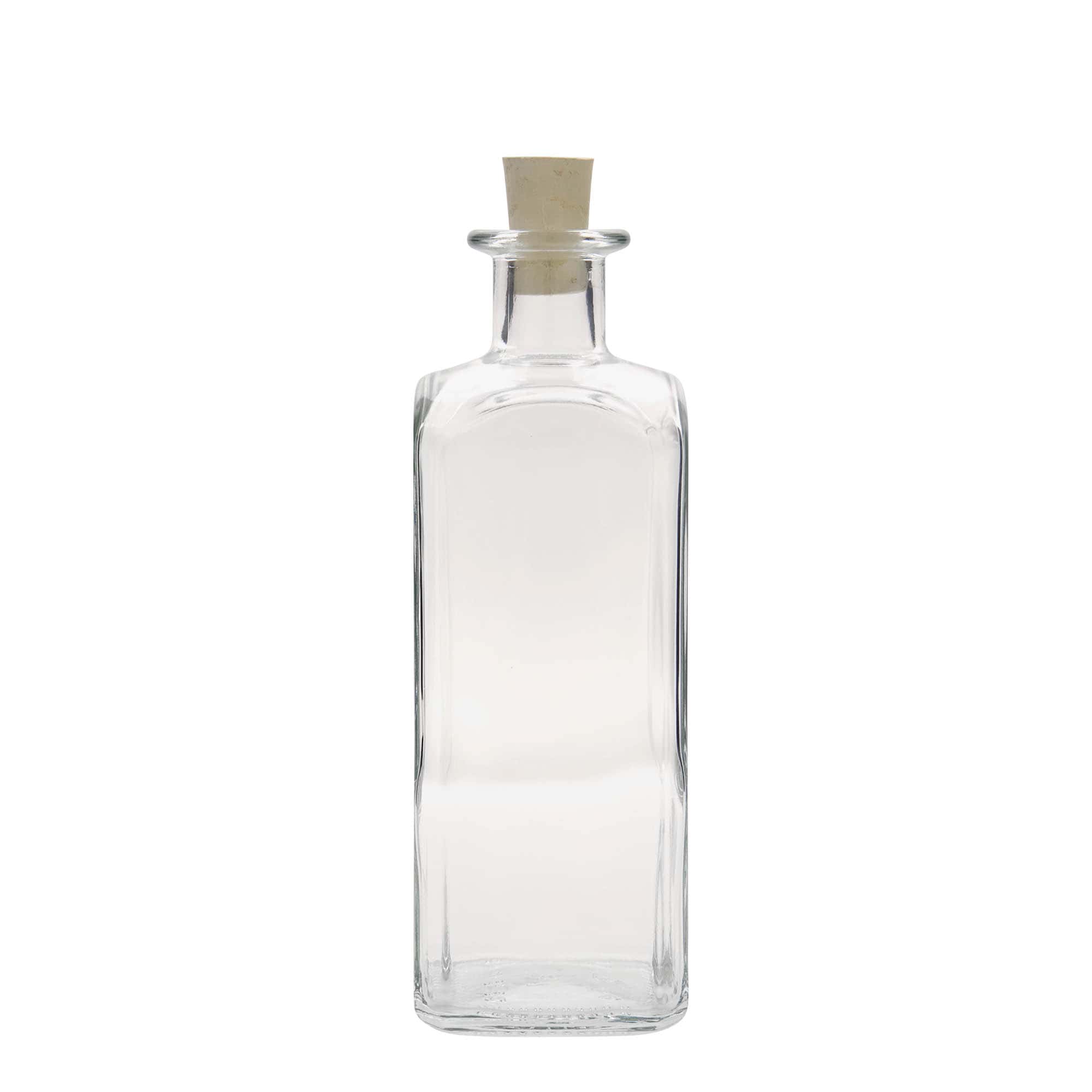500 ml glazen fles Apotheker Carré, vierkant, opening: kurk