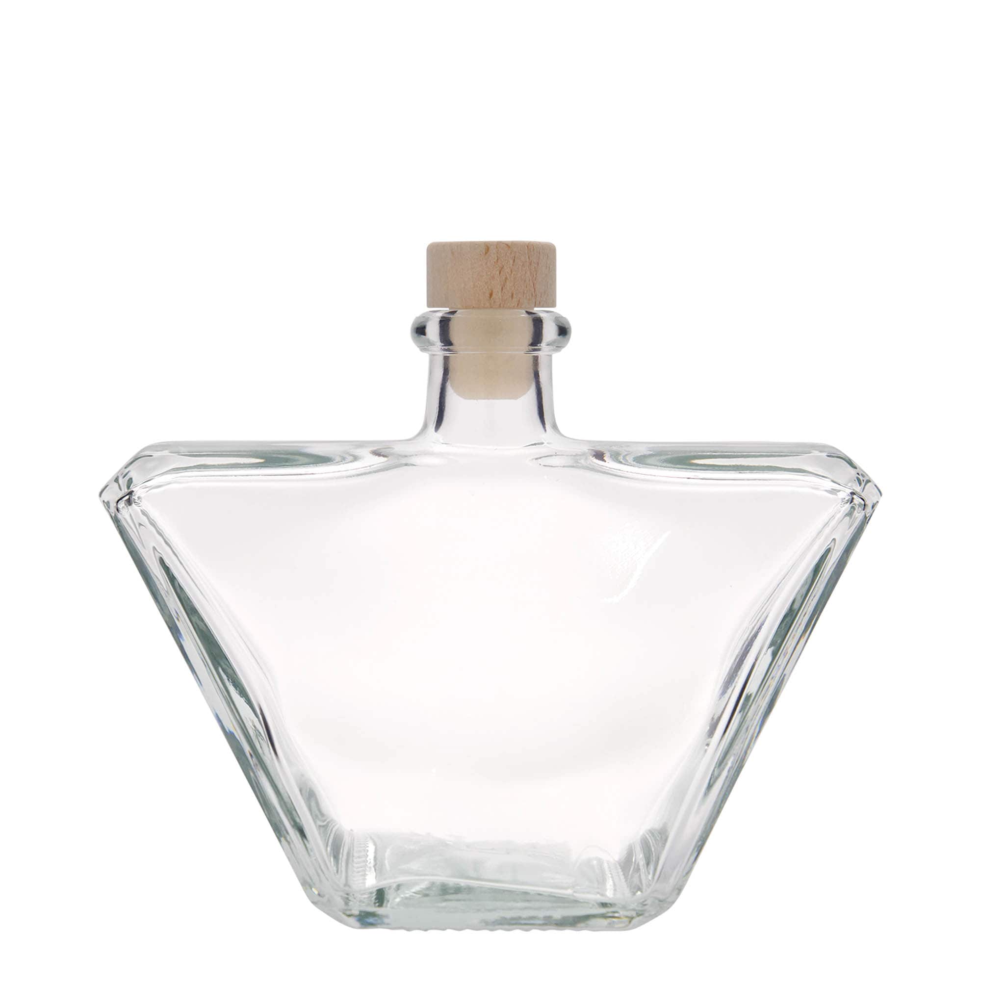 Glazen fles 'Charly', 500 ml, rechthoekig, monding: kurk