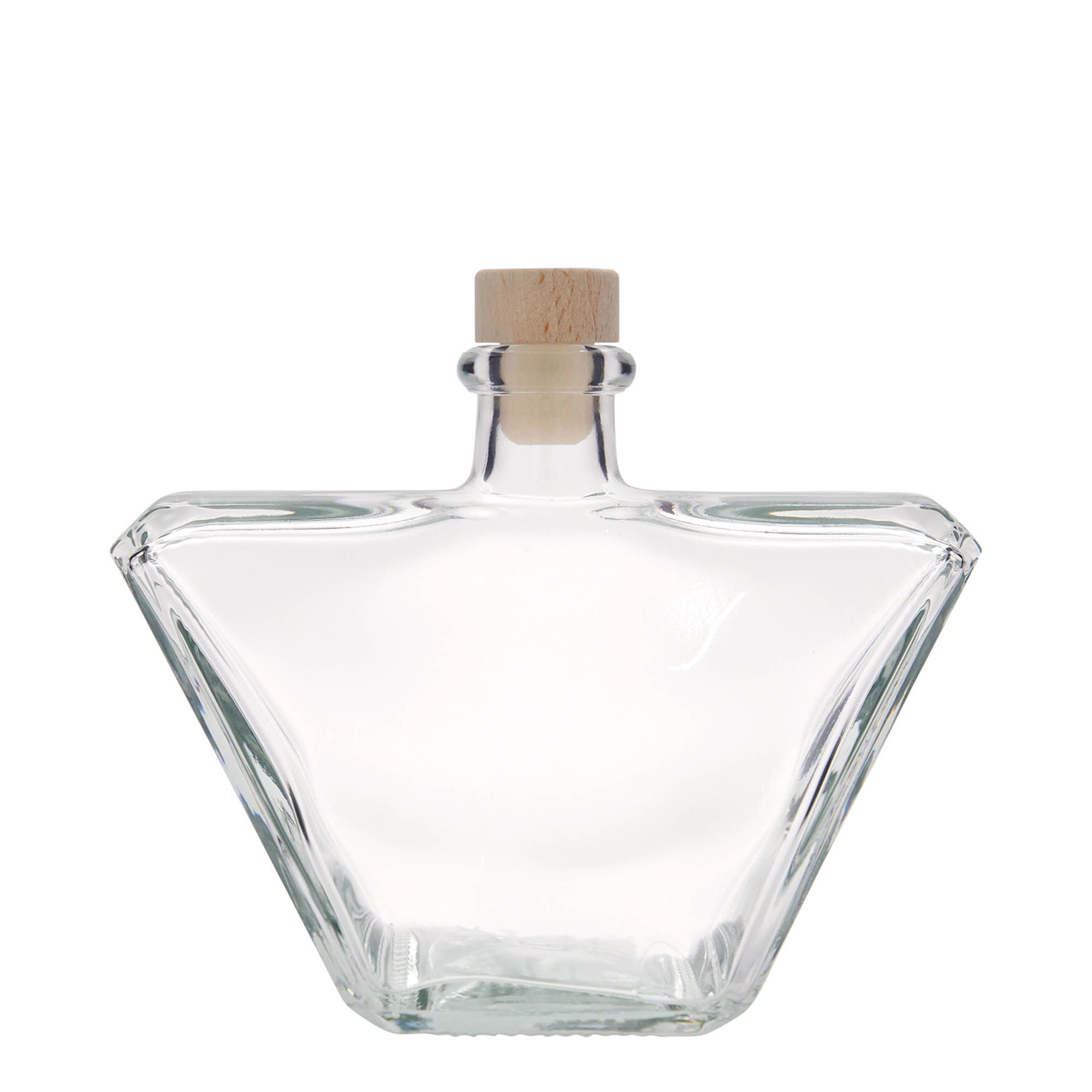 500 ml glazen fles 'Charly', rechthoekig, opening: kurk