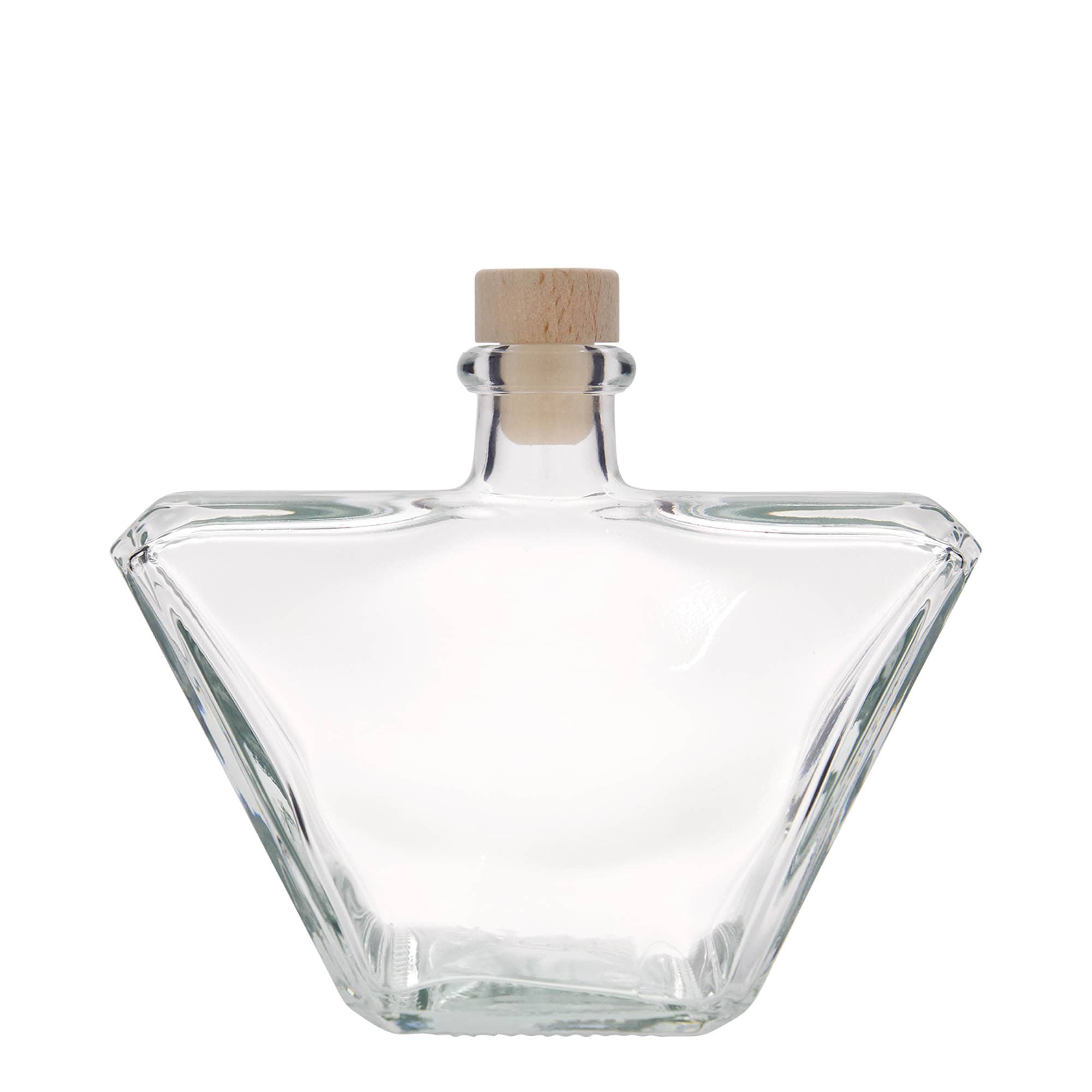 500 ml glazen fles 'Charly', rechthoekig, opening: kurk