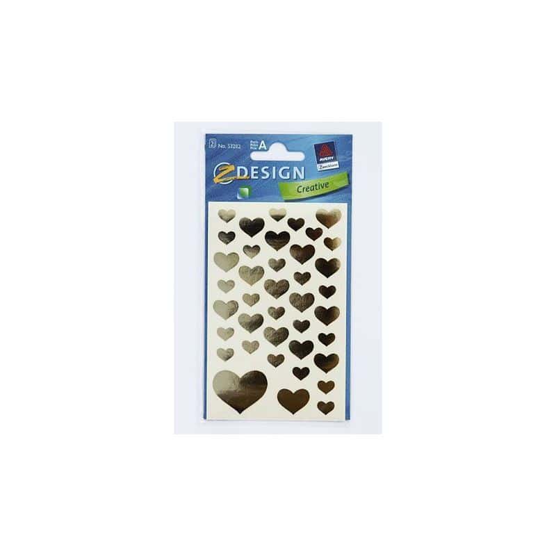 Zweckform Stickers 'Hartjes', papier, goud Zweckform Stickers 'Hartjes', papier, goud