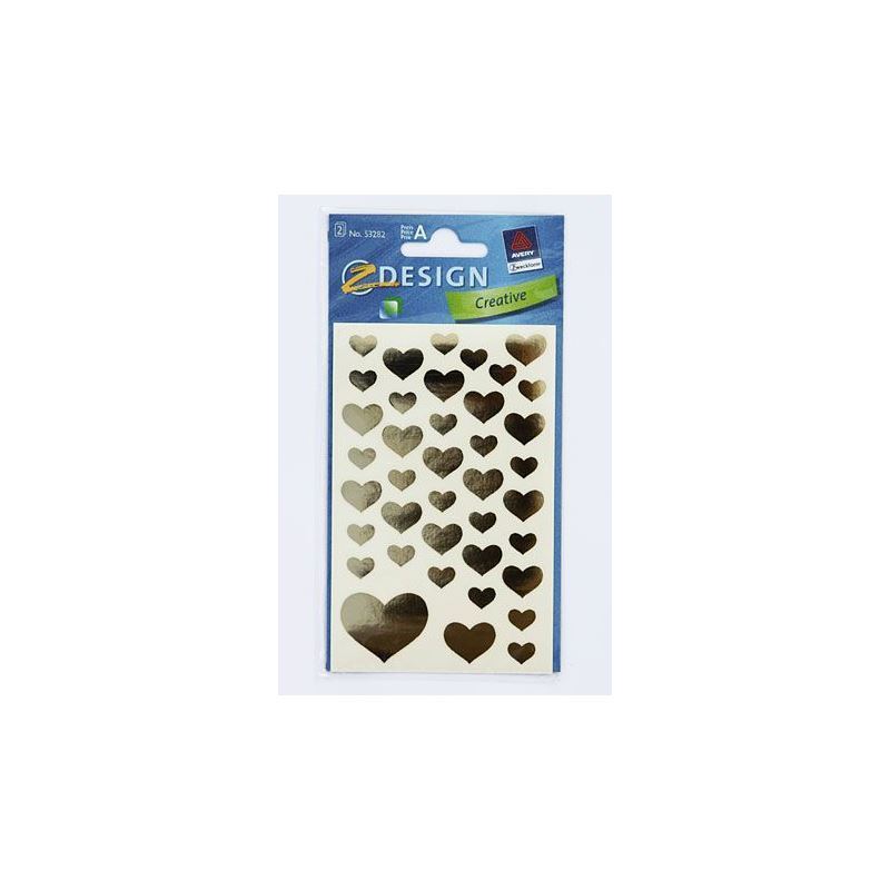 Zweckform Stickers 'Hartjes', papier, goud Zweckform Stickers 'Hartjes', papier, goud