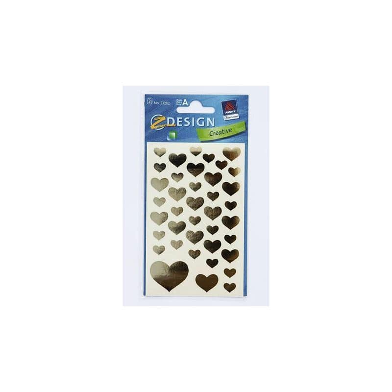 Zweckform Stickers 'Hartjes', papier, goud