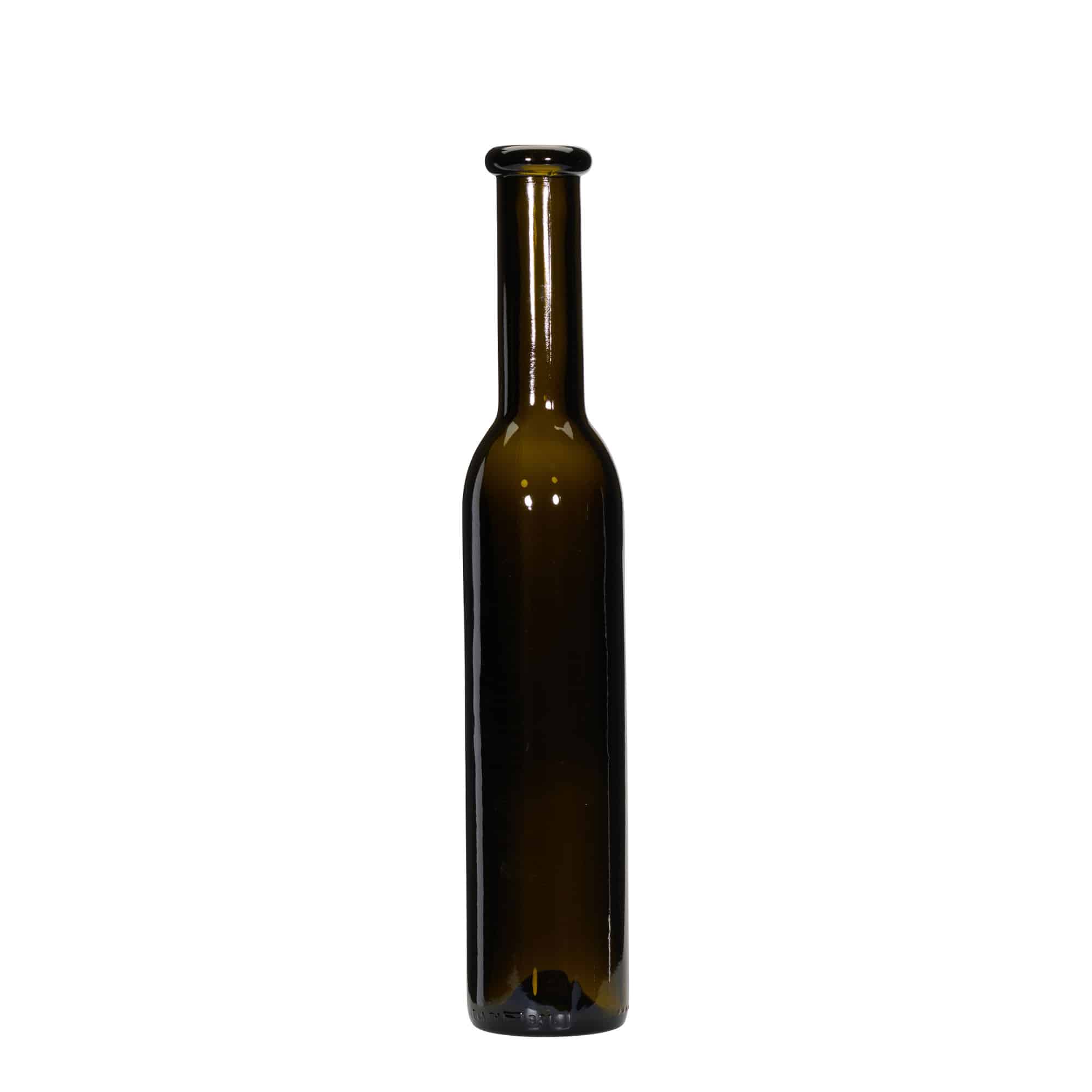 250 ml glazen fles 'Rocky', antiekgroen, opening: kurk