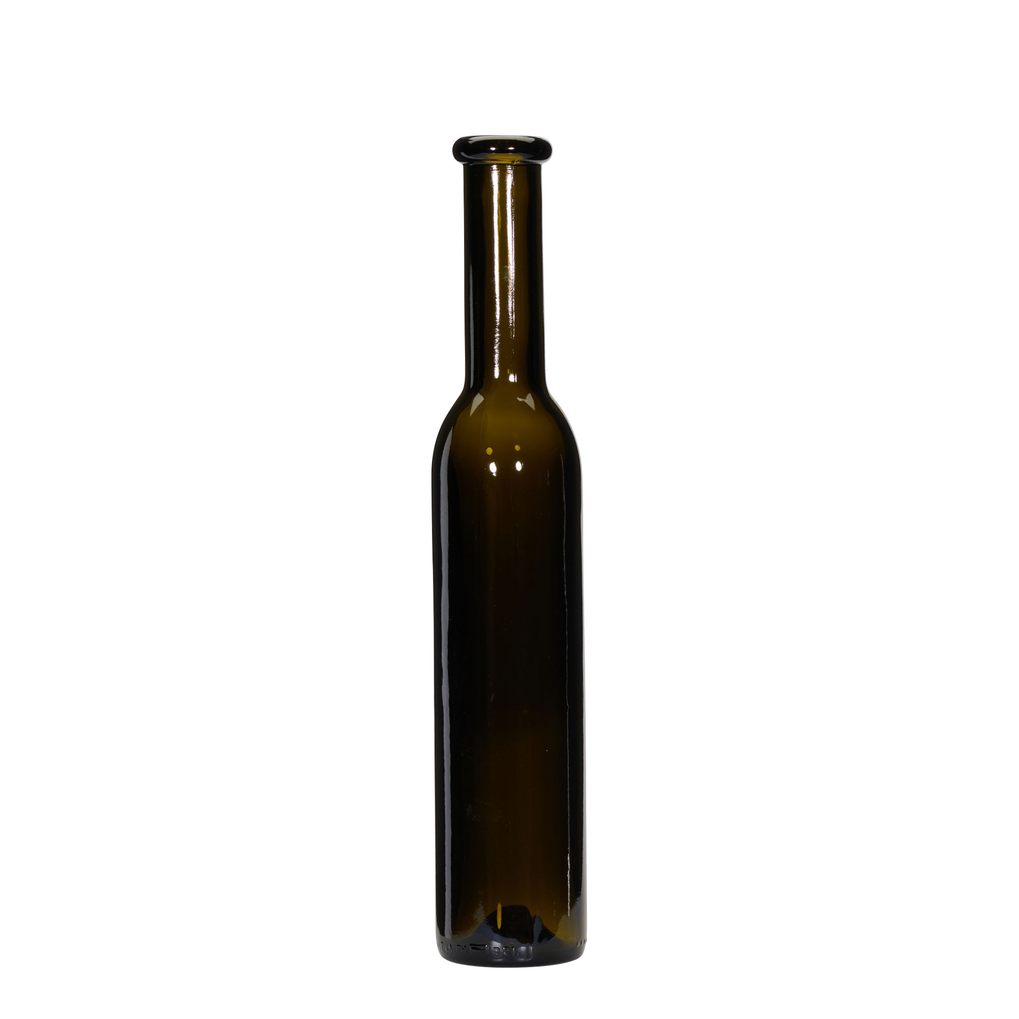 250 ml glazen fles 'Rocky', antiekgroen, opening: kurk