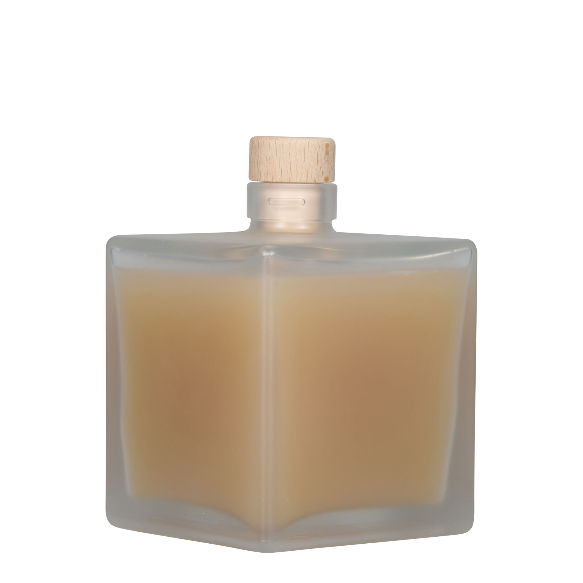 500 ml glazen fles 'Cube', vierkant, geëtst, hals: kurk