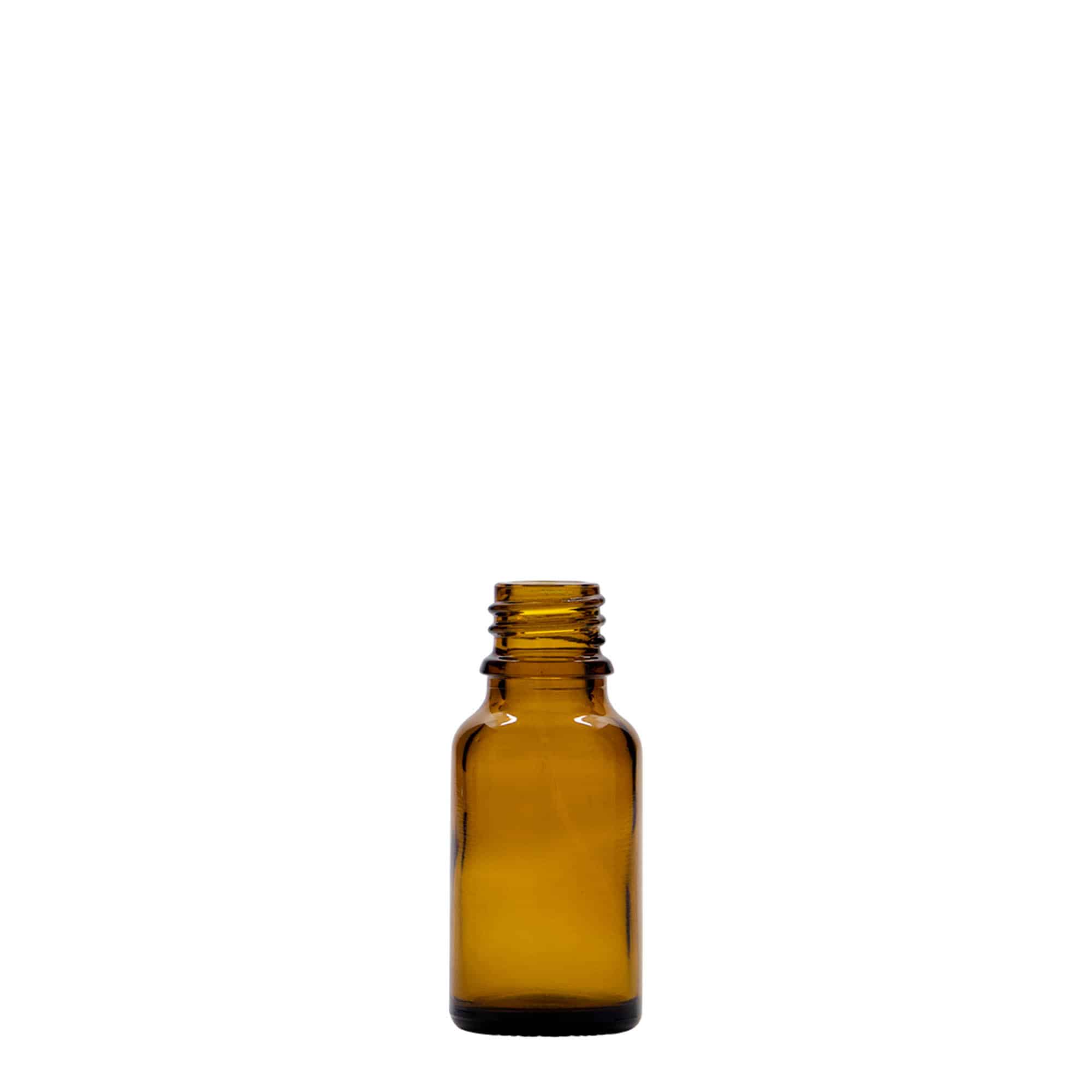 15 ml medicijnflesje, glas, bruin, opening: DIN 18