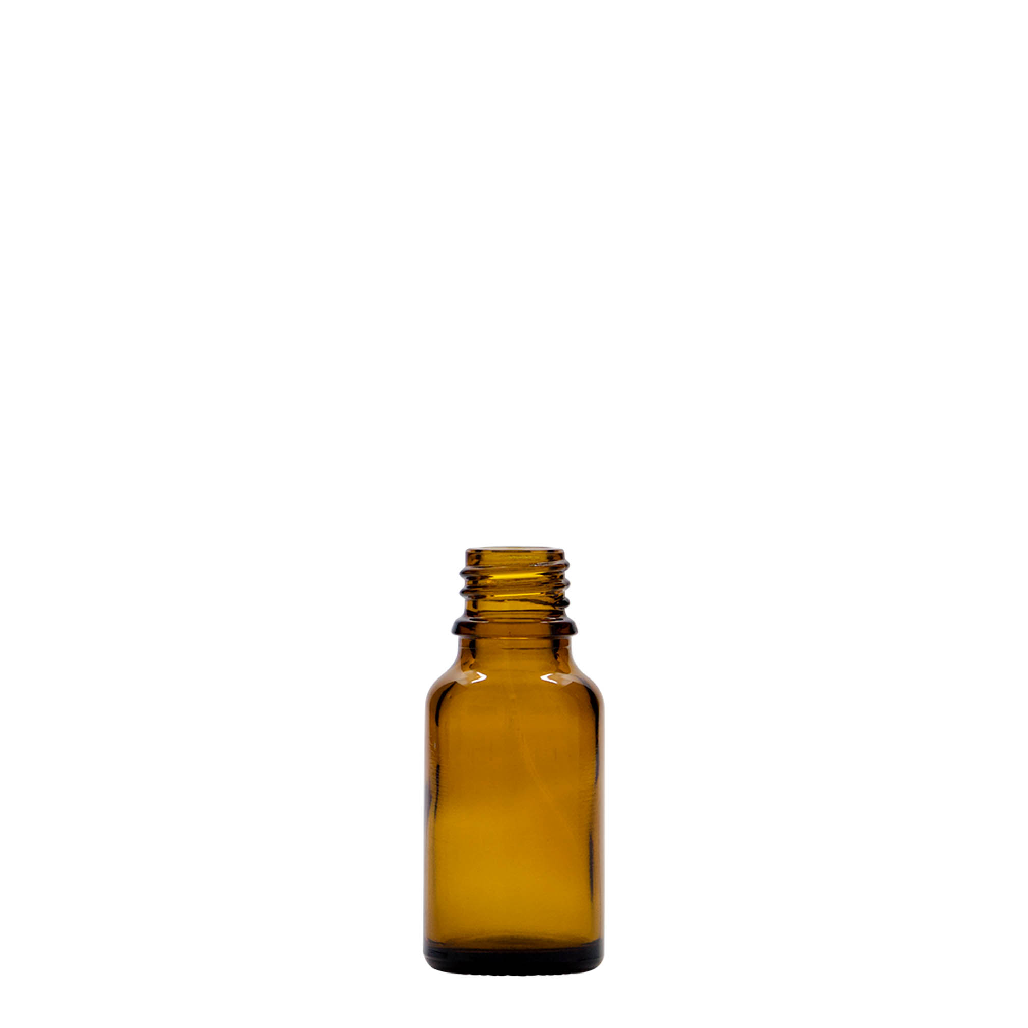 15 ml medicijnflesje, glas, bruin, opening: DIN 18
