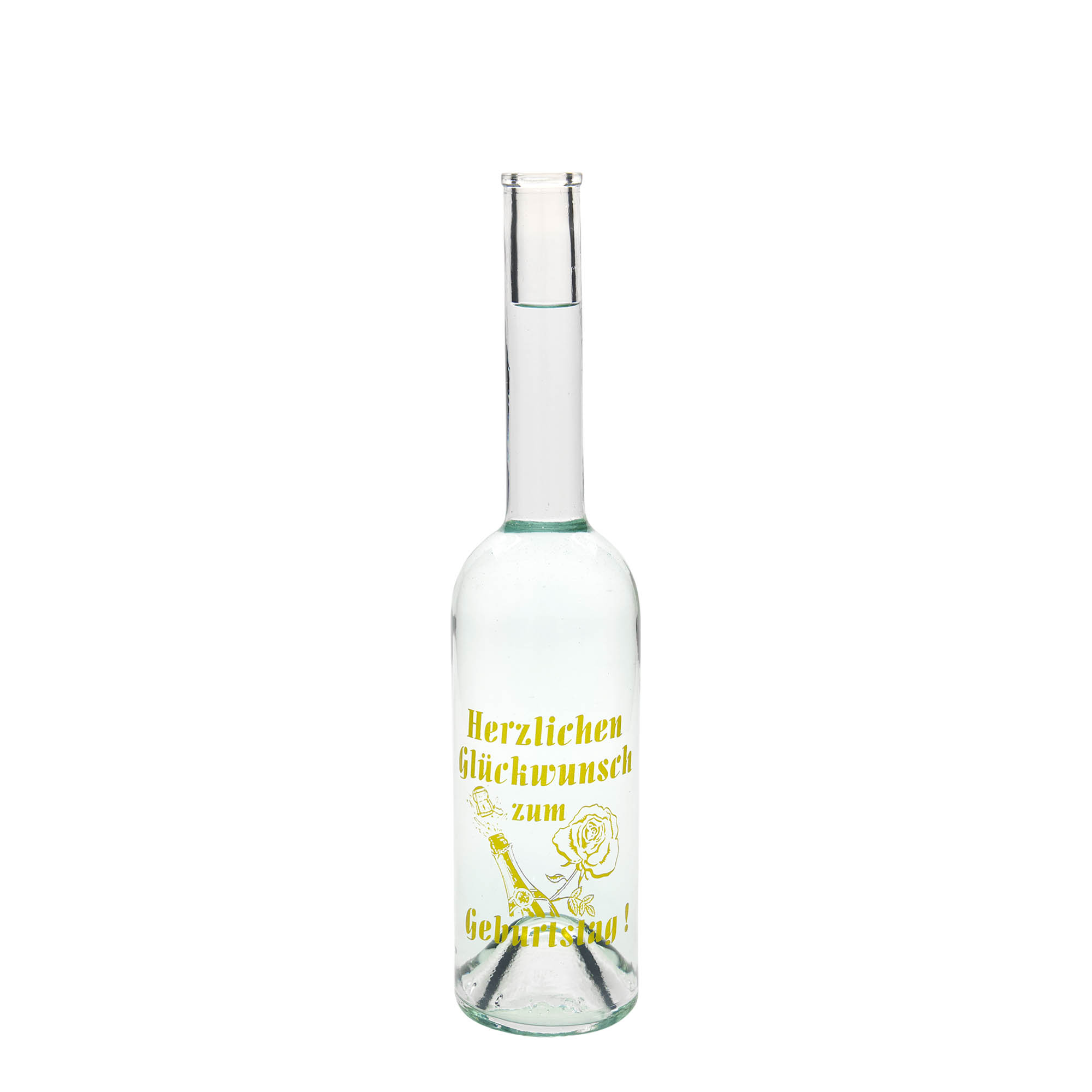 Glazen fles Maximo bedrukt 'Carnaval', 500 ml, monding: kurk