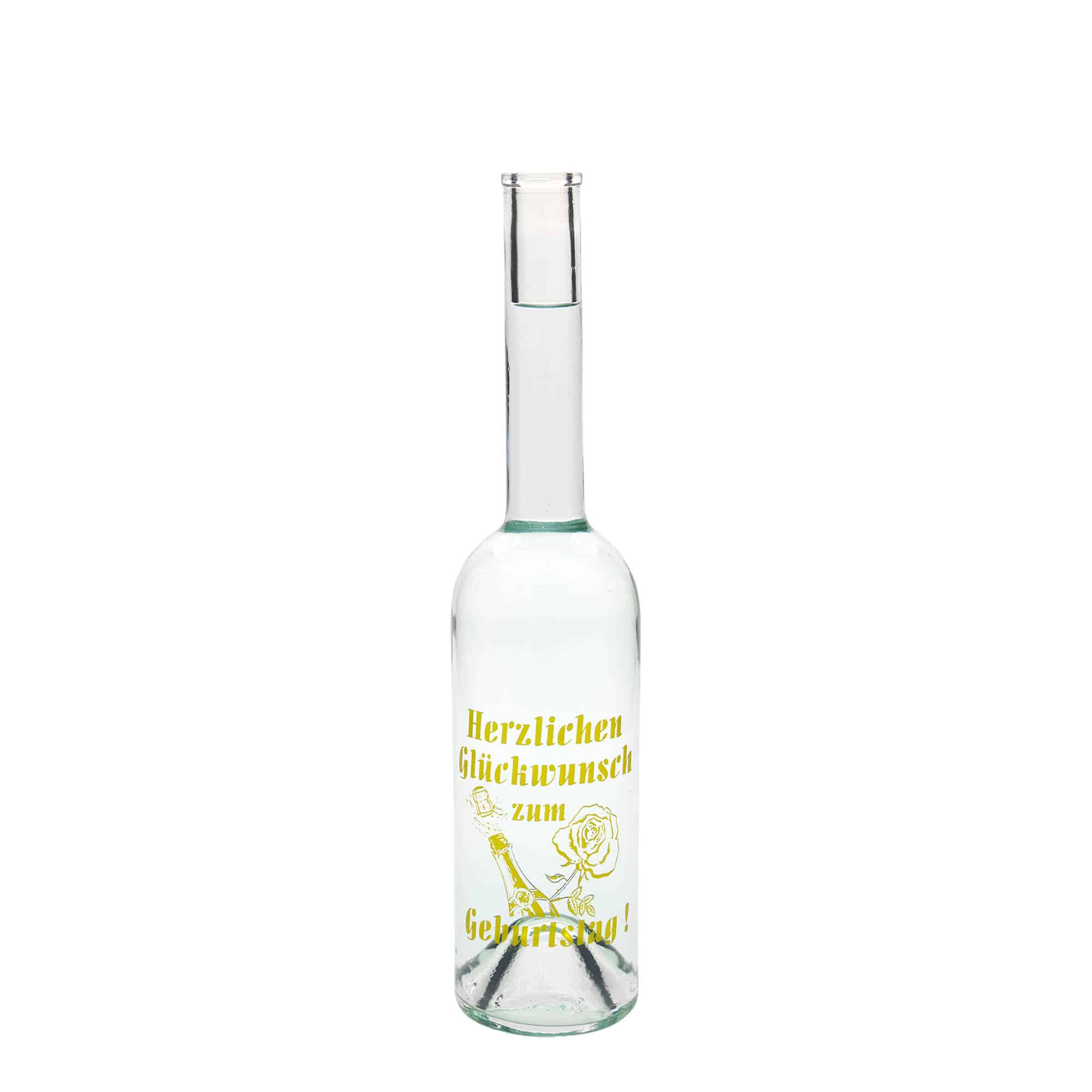 500 ml glazen fles Maximo bedrukt 'Carnaval', opening: kurk 500 ml glazen fles Maximo bedrukt 'Carnaval', opening: kurk