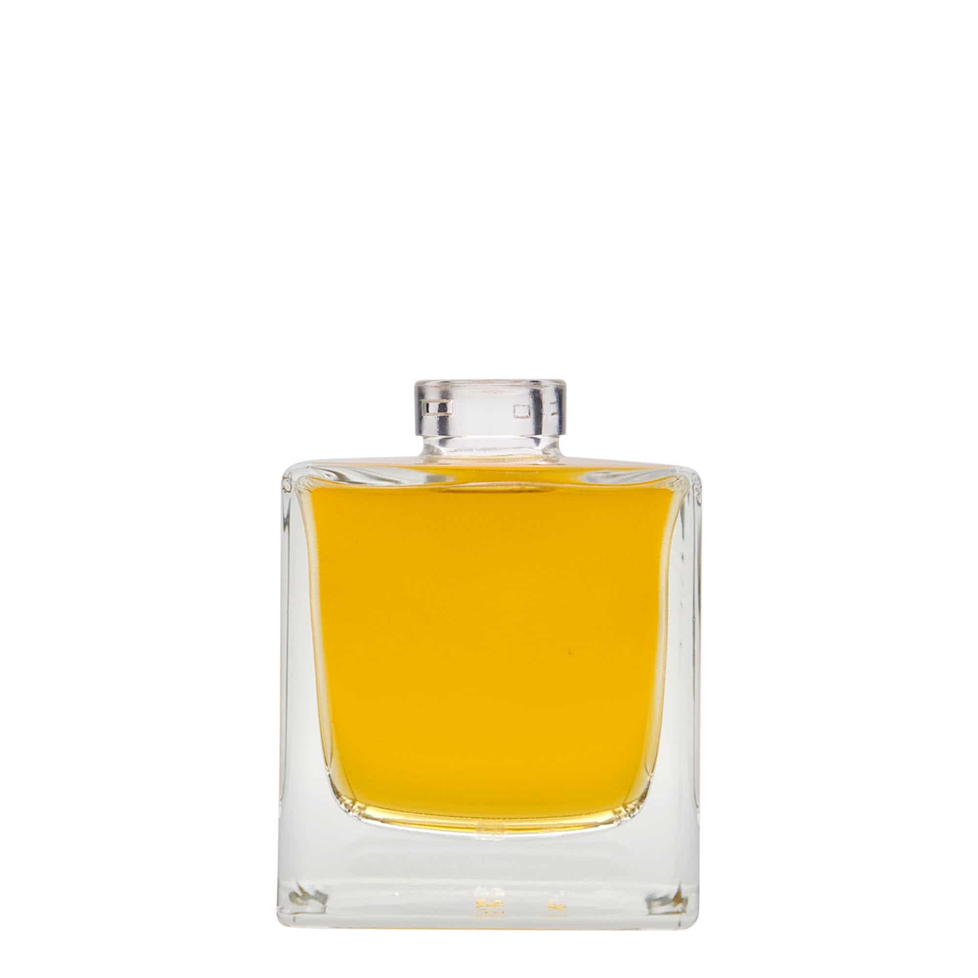 200 ml glazen fles 'Cube', vierkant, opening: kurk