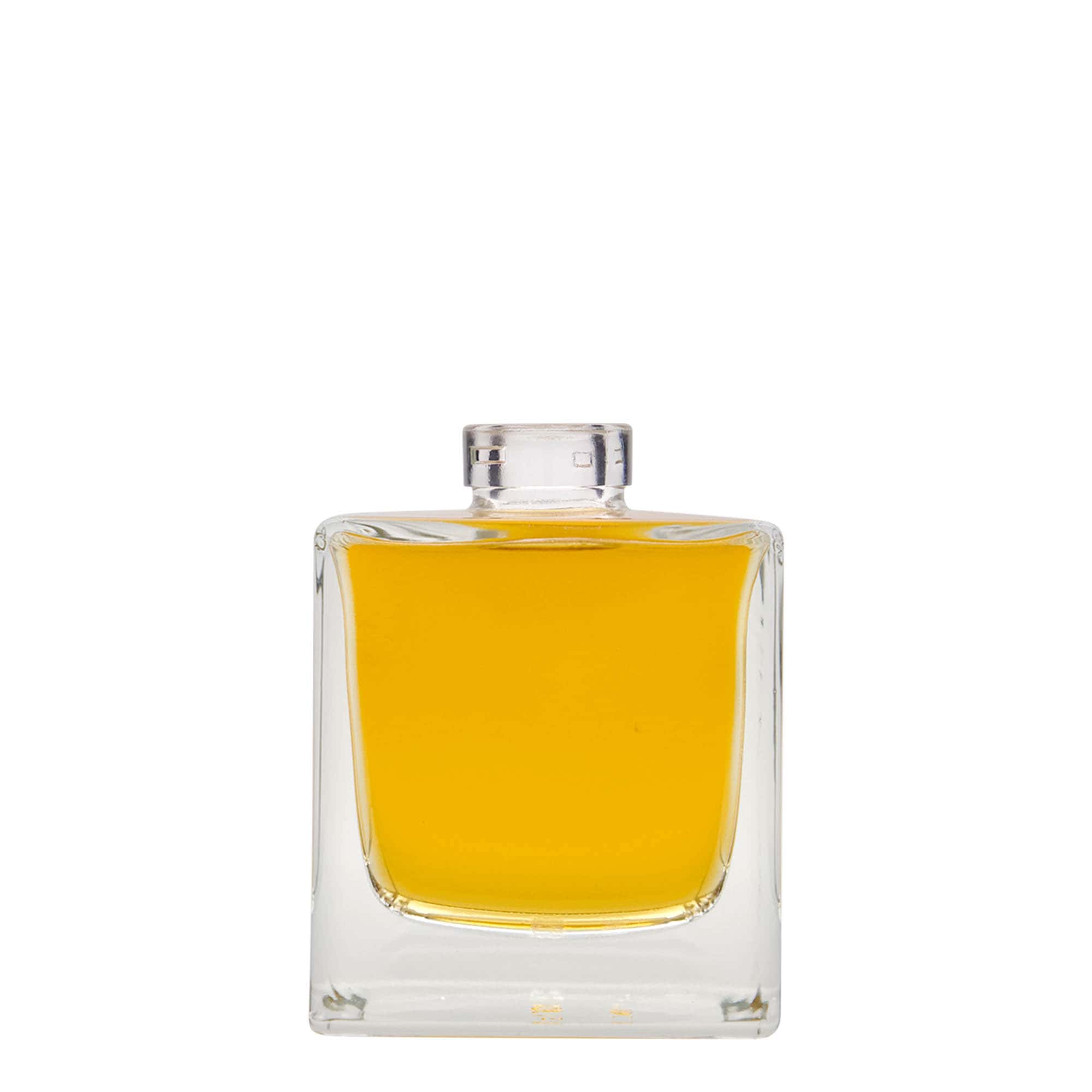200 ml glazen fles 'Cube', vierkant, opening: kurk