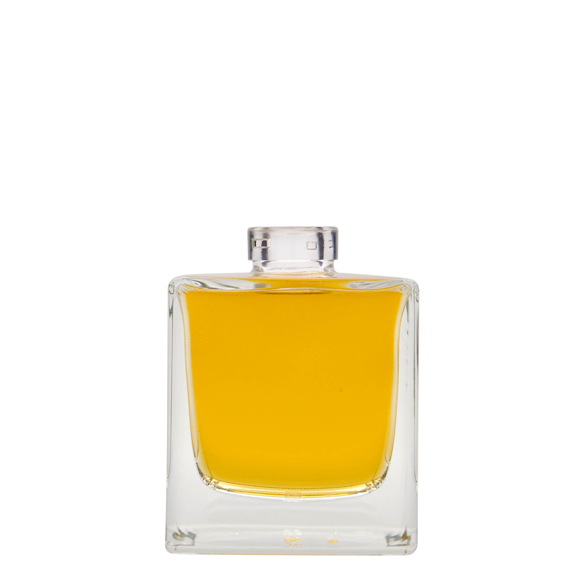 200 ml glazen fles 'Cube', vierkant, opening: kurk