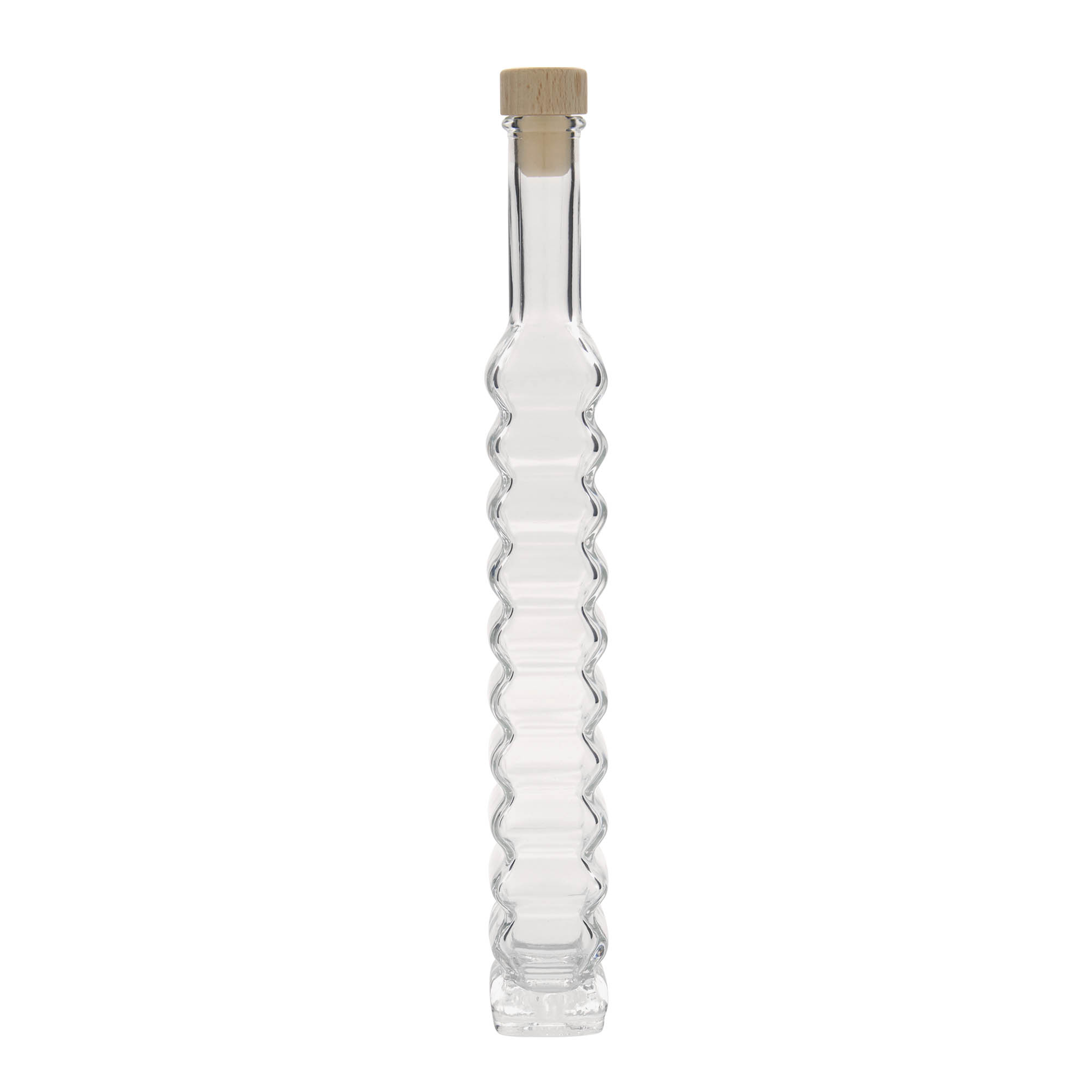 200 ml glazen fles 'Roma, vierkant, opening: kurk' 200 ml glazen fles 'Roma, vierkant, opening: kurk'
