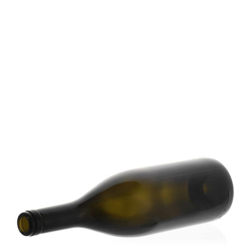 750 ml wijnfles 'Tiffany', antiekgroen, monding: kurk