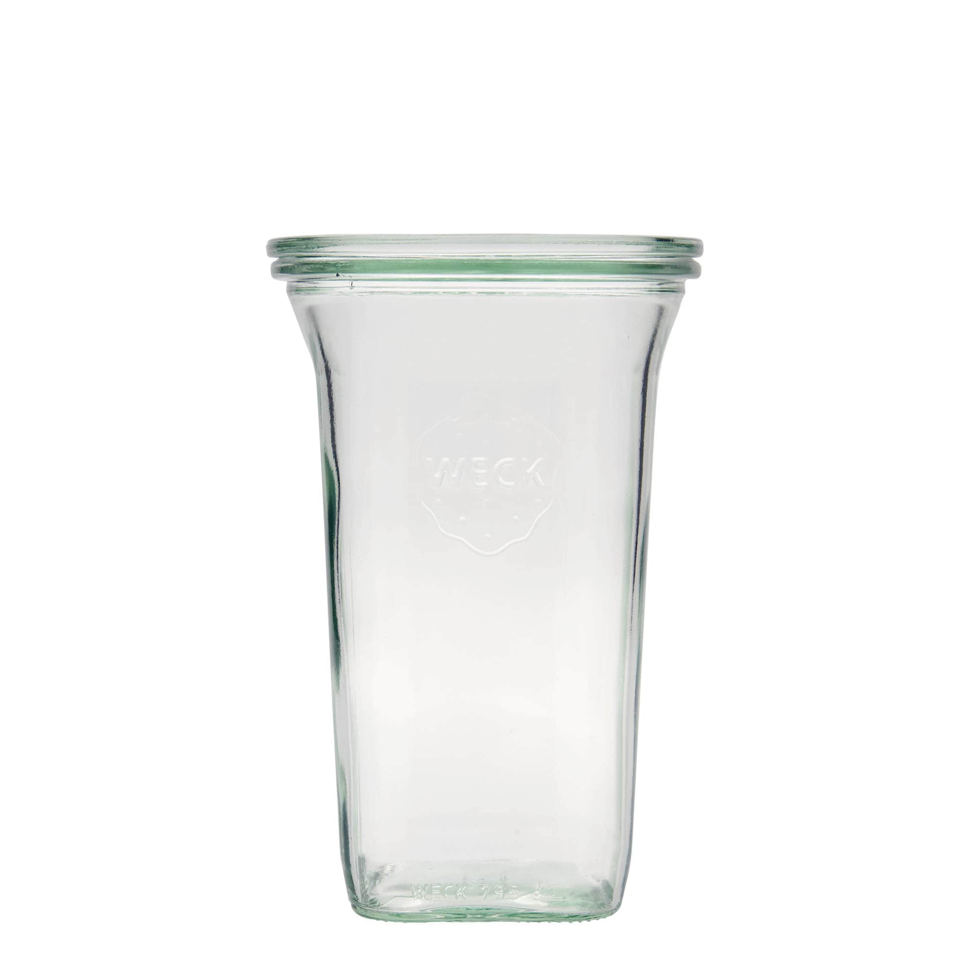 795 ml WECK-Quadroglas, vierkant, opening: ronde rand