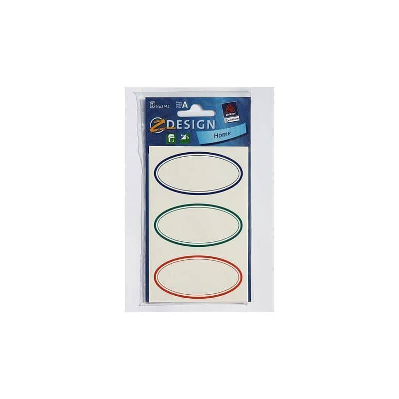 Zweckform etiketten 'Kleurige rand', ovaal, papier, meerkleurig Zweckform etiketten 'Kleurige rand', ovaal, papier, meerkleurig