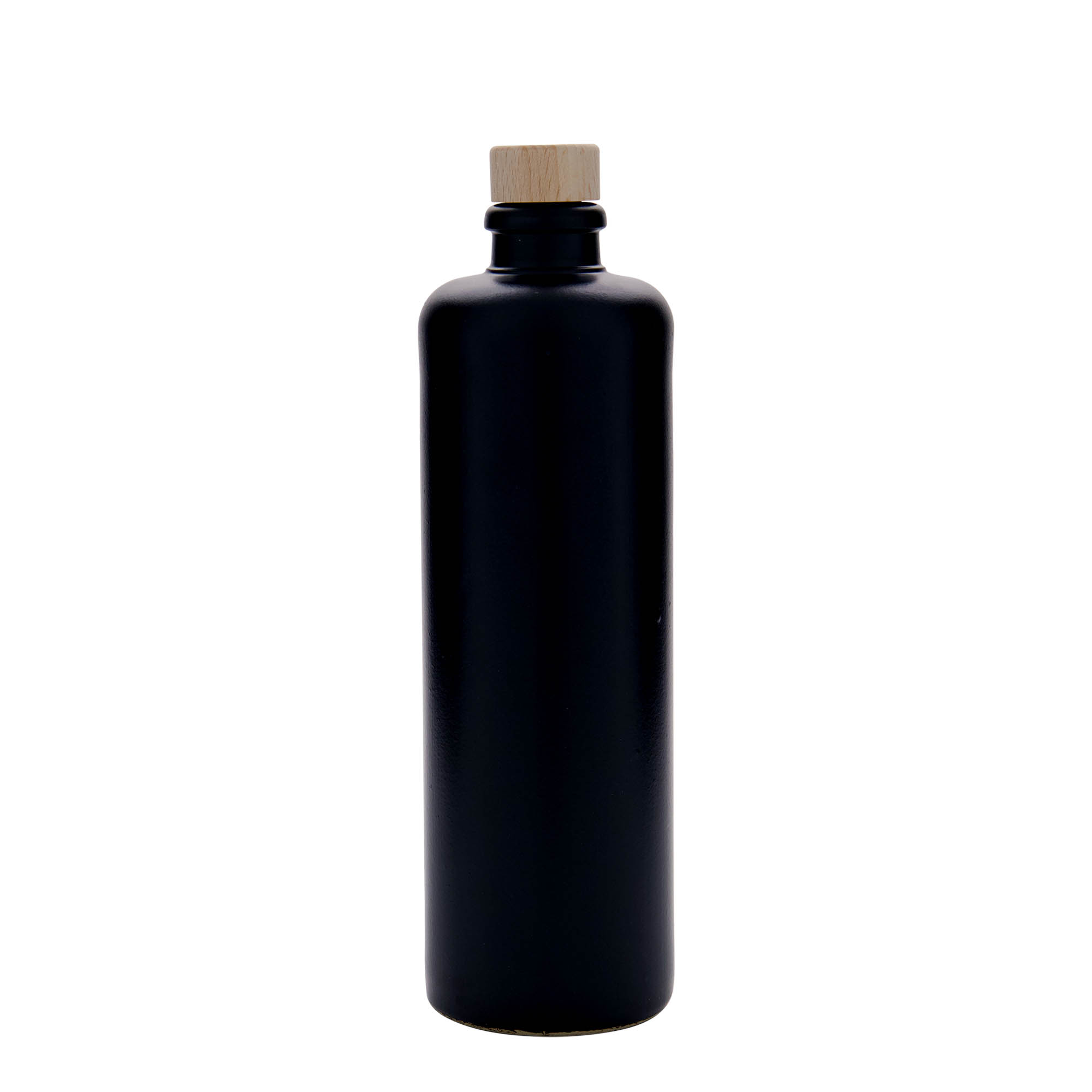 500 ml Tonkruik, steengoed, zwart, opening: kurk