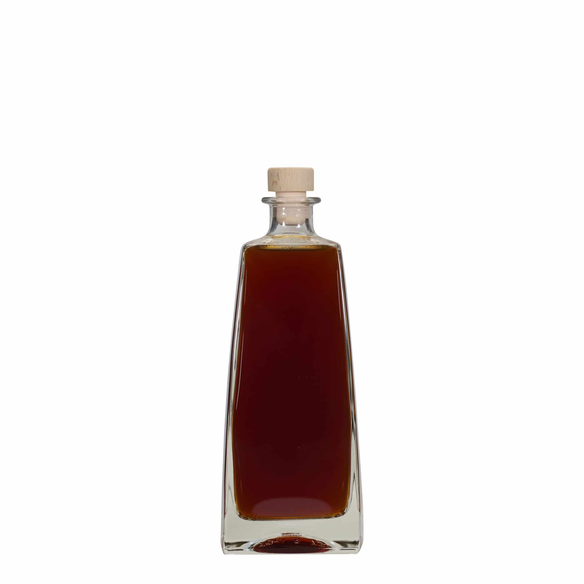 700 ml glazen fles 'Timmy', rechthoekig, opening: kurk
