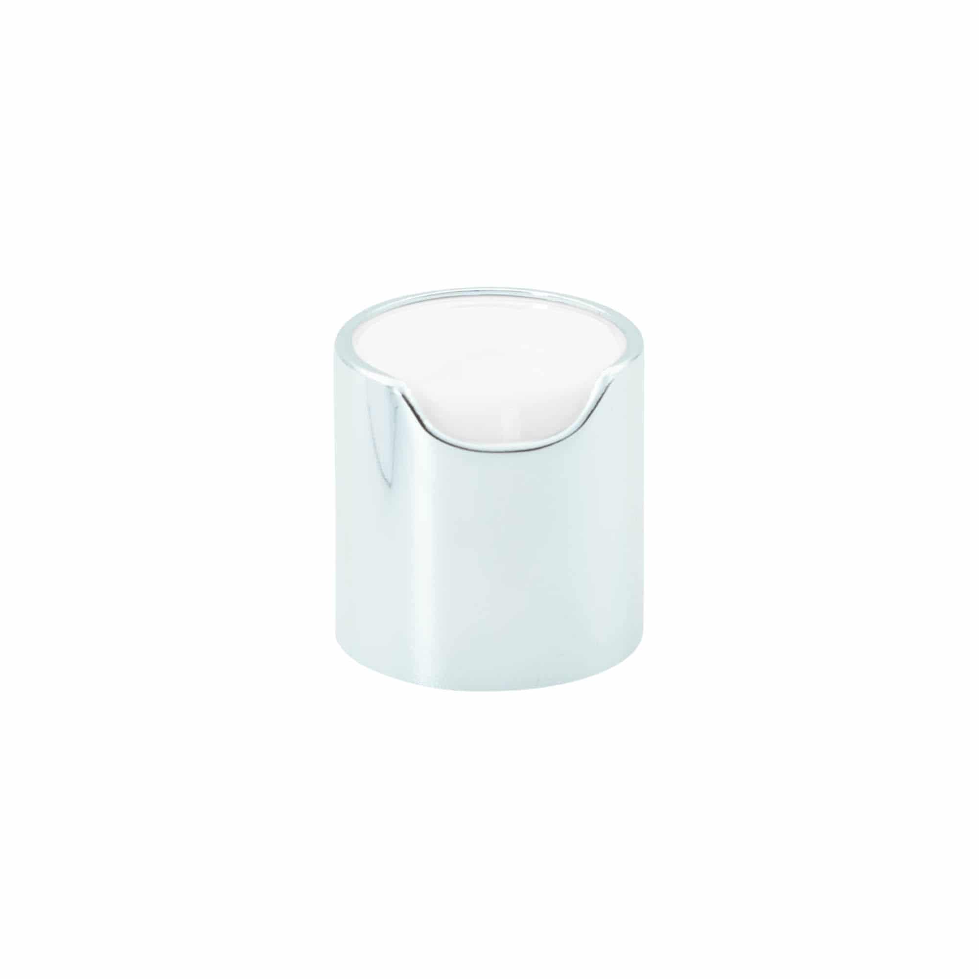 Schroefsluiting Disc Top, PP-kunststof, zilver, voor monding: 24/410